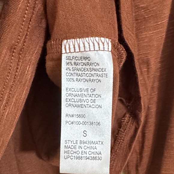 Democracy NWT Brown Embroidered Long Sleeve Peasant Top size S Western Rodeo - Picture 8 of 12